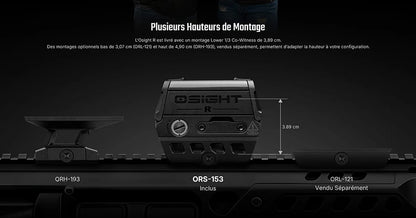 Olight Osight R - Viseur point rouge fermé multi-réticules à empreinte Micro T1/T2