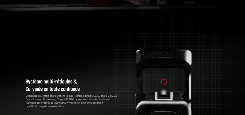 Olight Osight SE MOS - Viseur point rouge fermé à montage direct GLOCK MOS