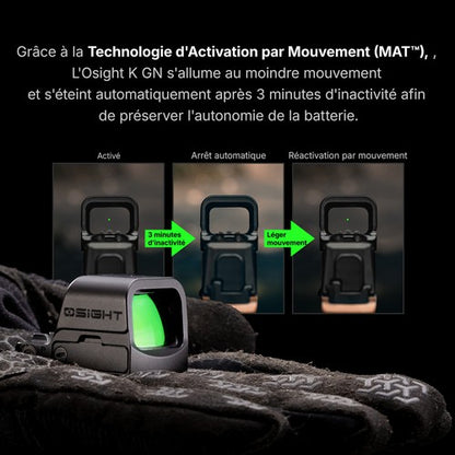 Olight Osight K - Viseur reflex ouvert point vert 6 MOA à empreinte RMSc