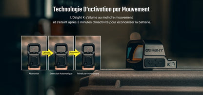Olight Osight K - Viseur reflex ouvert point vert 6 MOA à empreinte RMSc