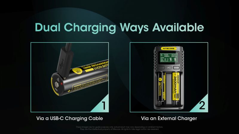Batterie Nitecore NL1836R 18650 Rechargeable – 3600mAh 3.6V