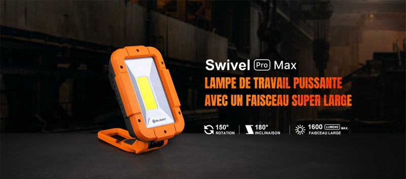 OLIGHT Swivel Pro Lampe de Travail LED et COB Rechargeable avec  Type-C,Lampe D'inspection Portable Magnétique et Compacte avec  Crochet,Lampe de Chantier Orientable 180° : : Auto et Moto